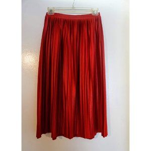 TOPSHOP Red Pleated Skirt